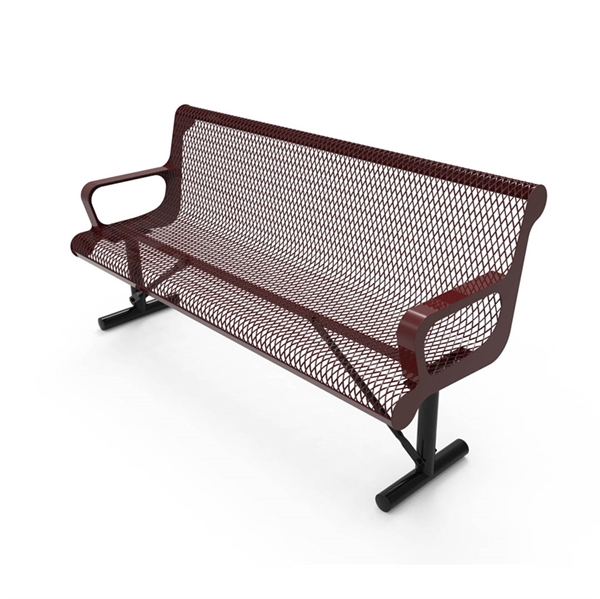 Picture of RHINO Contour 6 Ft. Bench with Arm, Thermoplastic Expanded Metal, 154 lbs.