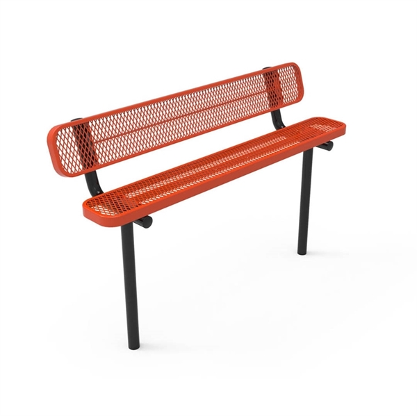 RHINO 6 Ft. Bench with Back, Thermoplastic Expanded Metal