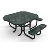 Picture of RHINO Octagonal Picnic Table, 3 Seats for Wheelchair Access, Polyolefin Perforated Metal, Portable, 251 lbs.