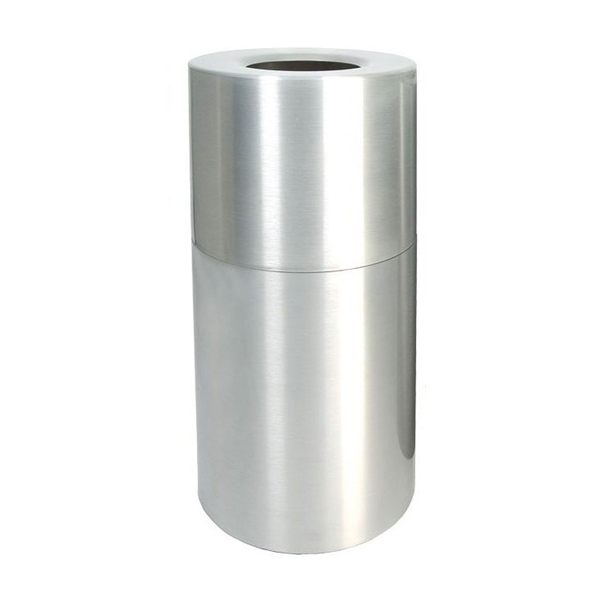 Picture of Trash Can Round 35 Gallon Aluminum with Flat Top, Portable