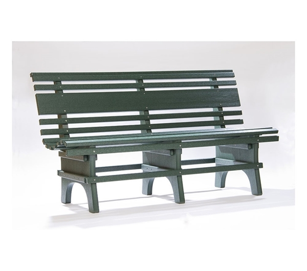 Park Bench St. Pete 4 or 5 ft. Recycled Plastic in Turf Green
