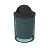 Standard Trash Receptacle 32 Gallon Plastic Coated Expanded Metal Includes Liner and Dome Top