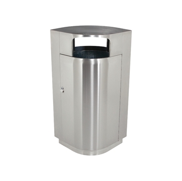 40 Gallon Stainless Steel Trash Can with Door, Portable 61 lbs.