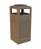 42 Gallon Square Receptacle with Dome Top Ash-tray Lid, Portable 25 Lbs. 