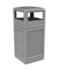  42 Gallon Square Receptacle with Dome Top - Gray
