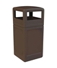  42 Gallon Square Receptacle with Dome Top - Brown