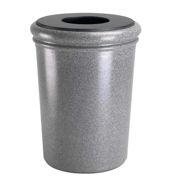 50 Gallon Polymer Concrete Trash Can - Ashtone