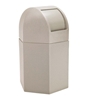 Trash Receptacle Hexagon 45 Gallon Plastic with Dome Top - Beige