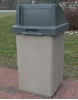 30 Gallon Concrete Trash Receptacle with Self Closing Top, 280 Lbs.