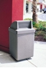 45 Gallon Concrete Trash Receptacle with Push Door Top, 870 Lbs.