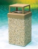 9 Gallon Concrete Trash Receptacle with 4 Way Open Top, 205 Lbs.