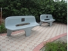 77" Tripod Style Concrete Contoured Bench, 840 Lbs.