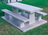 102" Rectangular Concrete Picnic Table with Attached Benches, 3500 Lbs.
