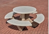 38" Round Concrete Picnic Table with Bolted Concrete Frame, 1100 Lbs.