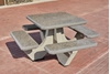 36" Square Concrete Picnic Table with Bolted Frame, 1100 Lbs.