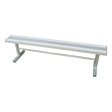 15 Ft. Rectangular Backless Aluminum Bench with 2 3/8" Galvanized Portable Frame