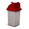 30 Gallon Concrete Trash Receptacle with Push Door Lid and Tray Holder, 280 Lbs.