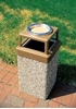 Concrete Trash Receptacle with Ash Top, 205 Lbs.