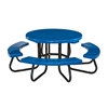 48" Round Fiberglass Picnic Table with Powder-Coated Portable Steel Frame, 205 lbs.