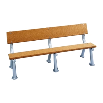 6 Ft. Recycled Plastic Bench with Armless Steel Frame, 151 Lbs.