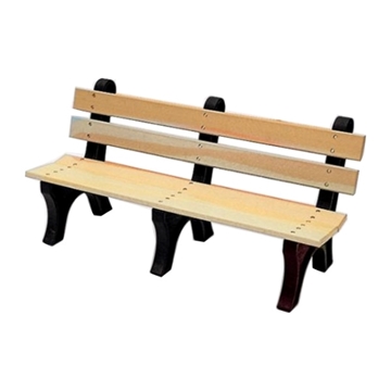6 Ft. Slatted Recycled Plastic Bench with Back, 183 Lbs.