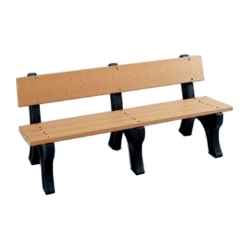 6 ft. Recycled Plastic Bench with back, 177 Lbs.
