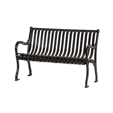 48" Powder Coated Steel Bench with Back, Portable or Surface Mount