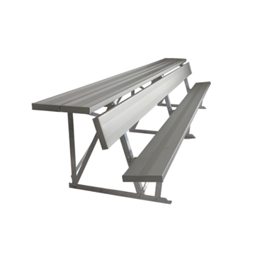 Portable Aluminum Double Shelf-Back Players Bench - 15 or 21 Ft.