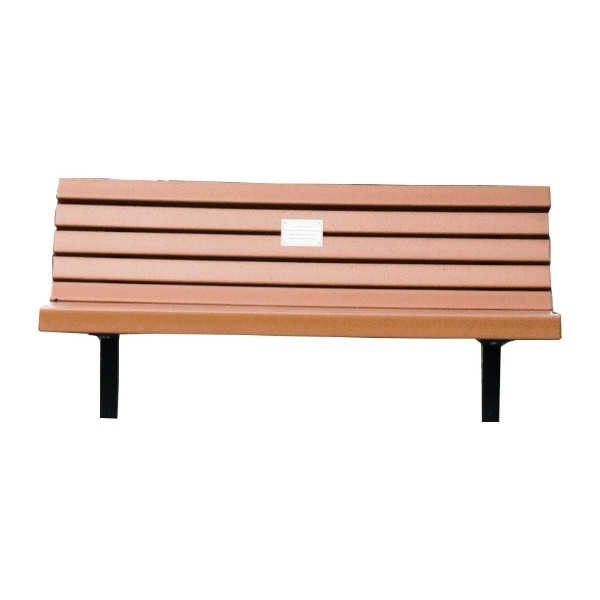 Recycled Plastic Contoured Bench with Back & Steel Frame - 4 Ft., 6 Ft., Or 8 Ft.