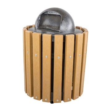 32 Gallon Slatted Recycled Plastic Trash Can, 102 Lbs.
