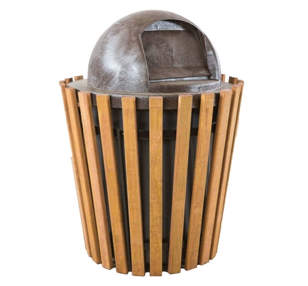 Frame Only Tapered Trash Receptacle 20 Gallon Steel, In-Ground Mount
