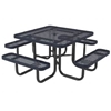 Picture of Quick Ship Square Thermoplastic Picnic Table 46" Top with 4 Attached Seats, 2" Galvanized Steel Frame