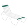 Quick Ship St. Maarten Chaise Lounge White Vinyl Straps with White Aluminum Frame