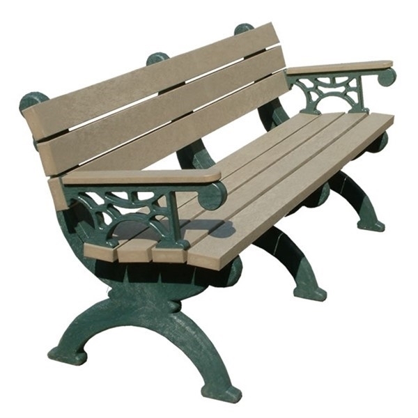 Monarque Recycled Plastic Bench with Back and Arms