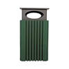 Tall 40 Gallon Recycled Plastic Square Trash Can with Rain Cap