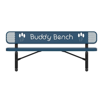 ELITE Series Thermoplastic Buddy Bench, 4 Foot, 6 Foot, or 8 Foot