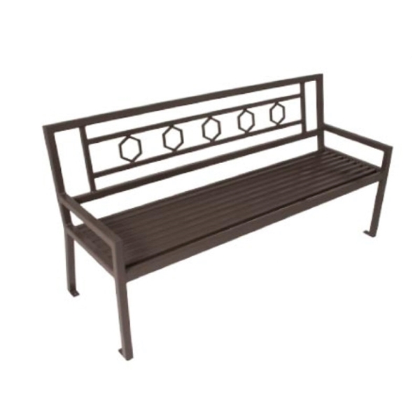 Biscayne Steel Bench with Back - 4 Ft., 6 Ft., or 8 Ft.