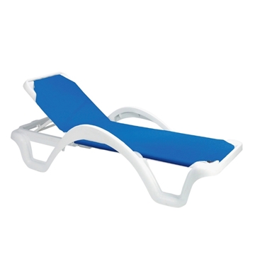 Catalina Plastic Resin Sling Stackable Chaise Lounge