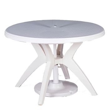 Ibiza 46 Inch Plastic Resin Round Dining Table