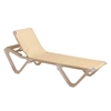 Nautical Plastic Resin Sling Stackable Chaise Lounge