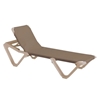 Nautical Plastic Resin Sling Stackable Chaise Lounge