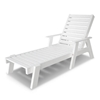 Polywood Captain Recycled Plastic Chaise Lounge with Arms