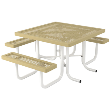 ADA Wheelchair Accessible Picnic Table, 46" x 57" Tabletop with Attached Seats