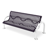 Bench With Back 6 foot Plastic Coated Ribbed Steel