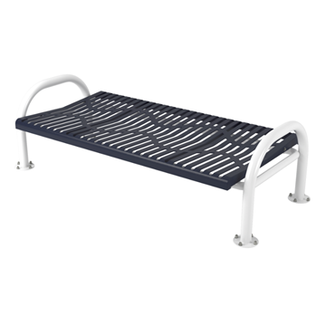Bench Without Back 6 foot Plastic Coated Ribbed Steel With 2 7/8 In. Bent Frame
