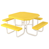 Octagonal Thermoplastic Picnic Tables 46" Attached Seats