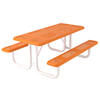 Rectangular Thermoplastic Picnic Table 6 foot Attached Seats