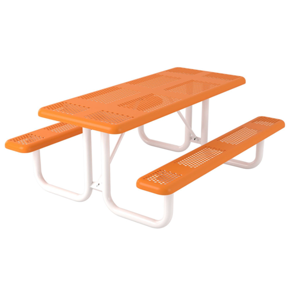 Rectangular Thermoplastic Picnic Table 6 foot Attached Seats