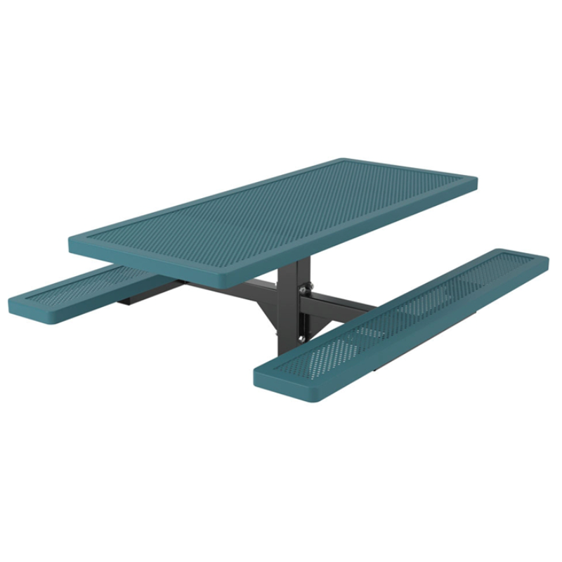 Rectangular Picnic Table 6 Ft. Plastic Coated Perforated