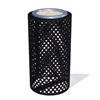 Round Ash Urn 11x24 In. Plastic Coated Perforated with Steel Tray